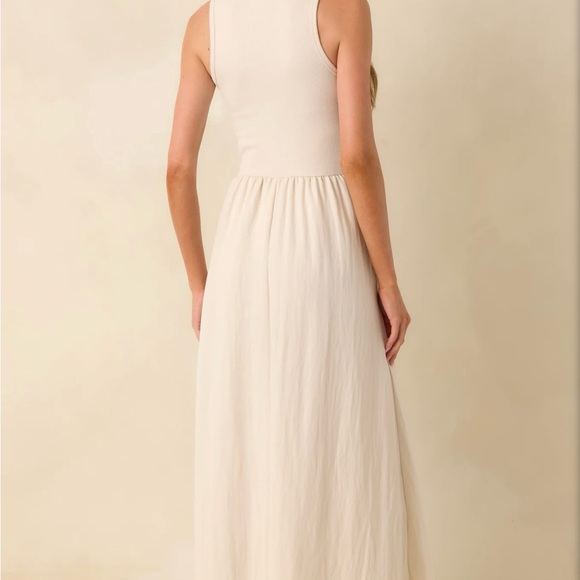 Z Supply brand new Cream mixed media Sleeveless Maxi Dress - Picture 6 of 13